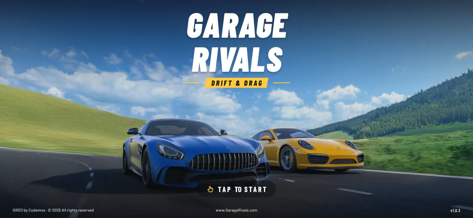 Garage Rivals: Drift & Drag — Title screen