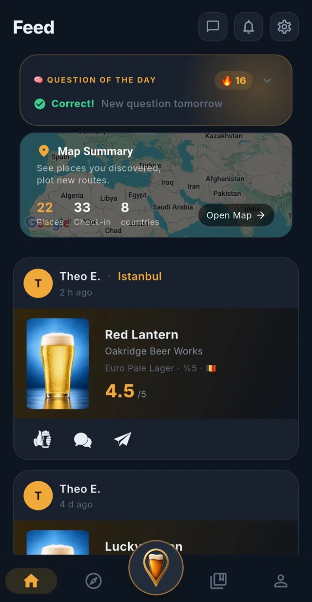 Pintmark — Feed — friends’ check-ins