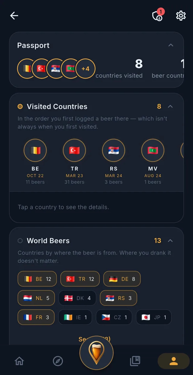 Pintmark — Passport — countries & world beers